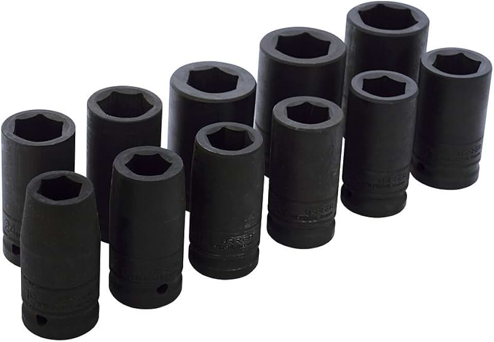 URREA 750011ML 3/4-Inch Drive Impact Socket Set , Black