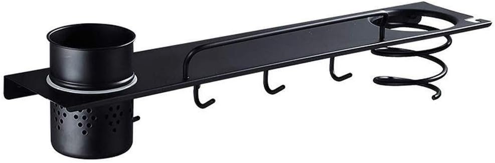 Black Hair Dryer Rack，Multifunctional Bathroom Organizer Collection Storage Rack Hair Care Tools Hanging Rack, DNSS-0926
