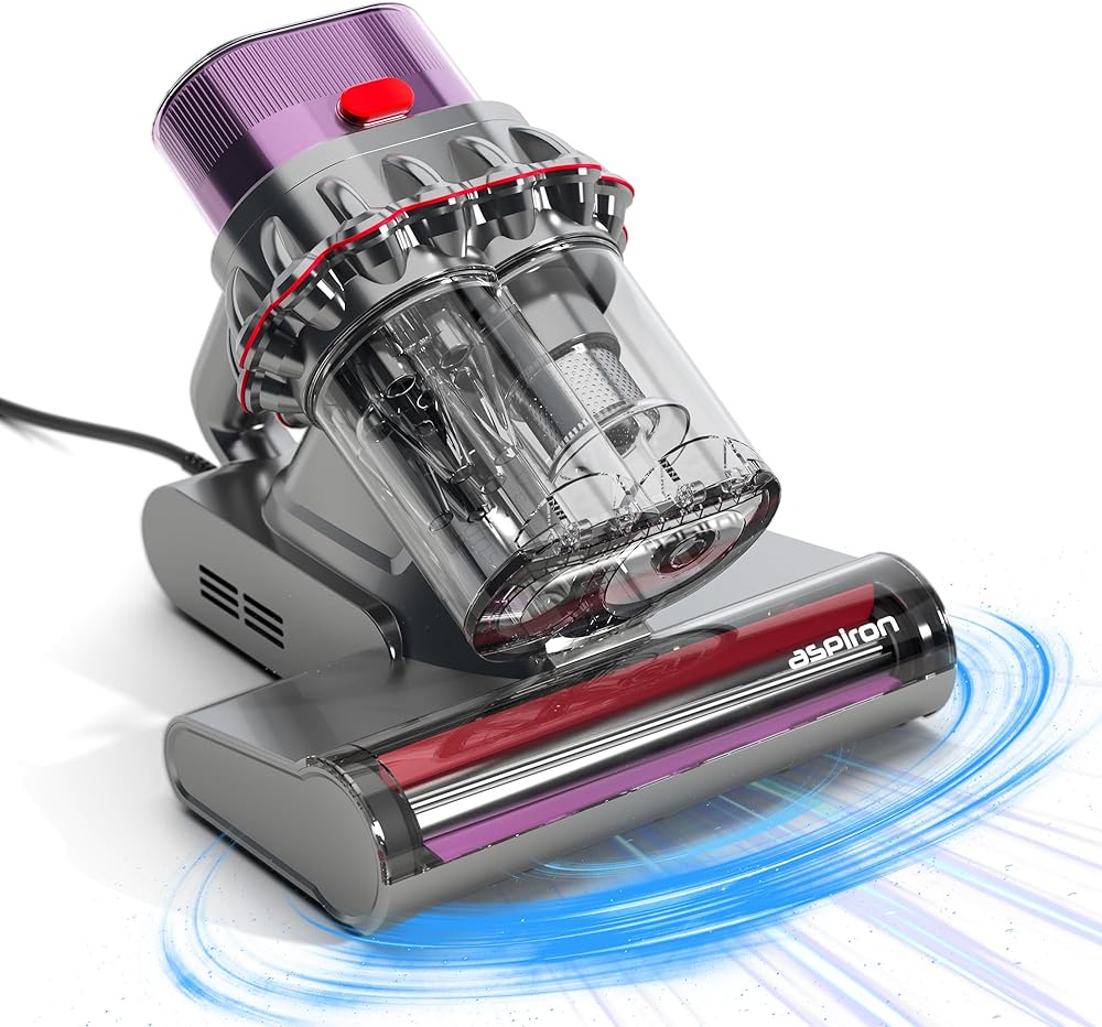 Aspiron Mattress Vacuum Cleaner,15Kpa Bed Vacuum, 99.9% Allergen Removal, 1400W Bagless Vacuum Cleaner