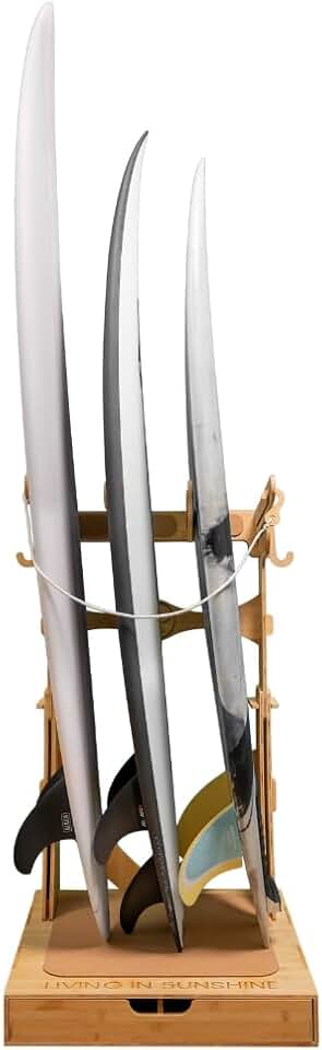 The Spirit Rack, Vertical Rack for Surfboards, Snowboards, Skis, Wakeboards - Up to 10 Feet Long Boards Storage & Display