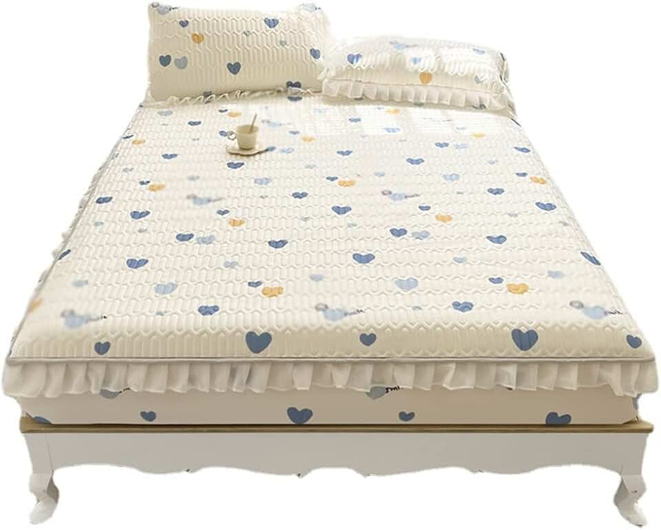 Bed Hat Lace Latex Mat Small Fresh Air Conditioning Soft Mat Washable Folding Latex Pad(150 * 200CM)