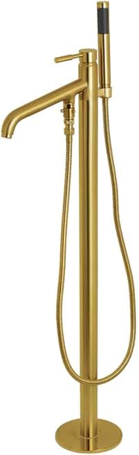 Kingston Brass KS8137DL Freestanding Roman Tub Filler With Hand Shower, Brushed Brass