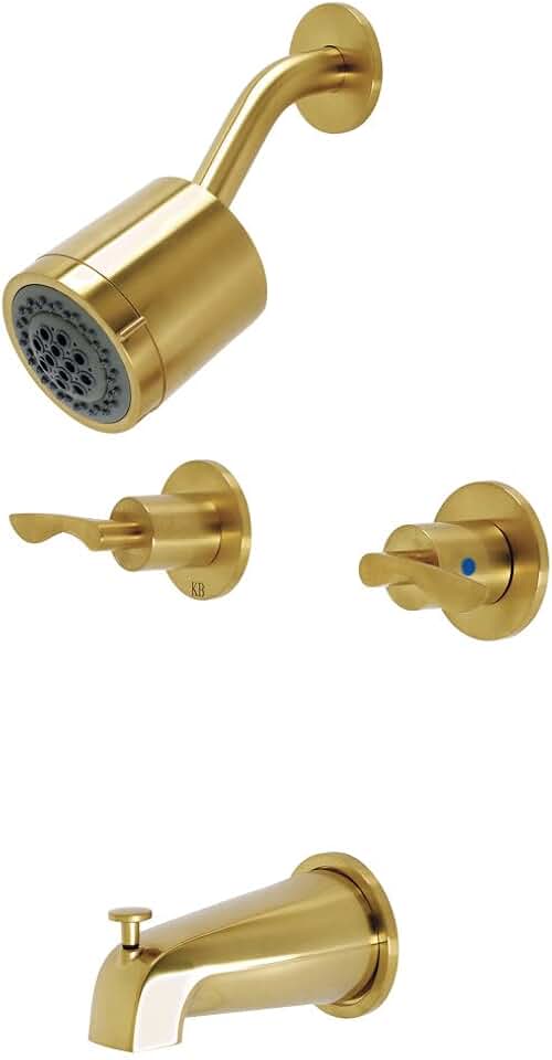 Kingston Brass KBX8147SVL Serena Tub and Shower Faucet, Brushed Brass