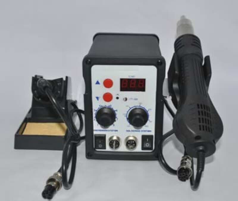 GOWE 220V 2 in 1 SMD Rework Station Hot Air Gun + Solder Iron with EU Plug