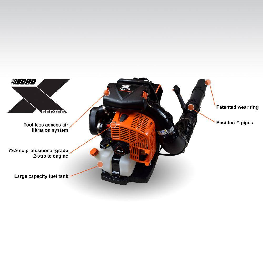 ECHO PB-9010T 220 MPH 1110 CFM 79.9 cc Gas 2-Stroke X Series Backpack Blower with Tube-Mounted Throttle