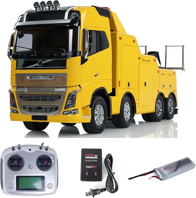 1/14 8x4 RC Wrecker Tow Truck 56362 Rescue Car FH16 Electric Recovery Vehicles Light Motor Servo ESC Sound System Hobby Grde Model