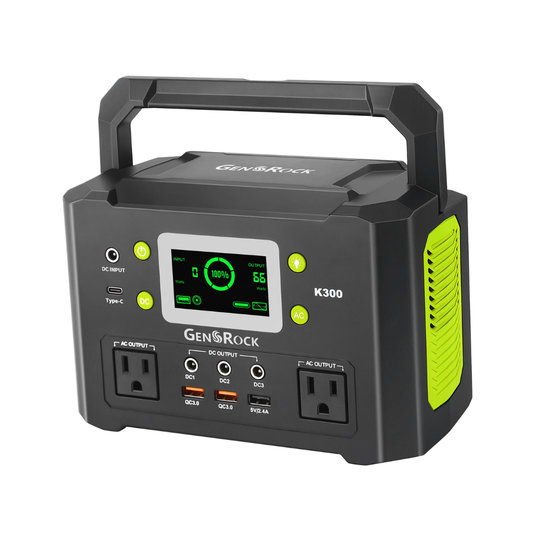 GENSROCK 300W Portable Power Station, 222Wh Solar Generator