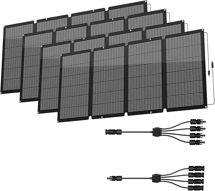 400 Watts Foldable Solar Panel 4PCS, Luggable & Durable, Portable 400W Solar Charger Complete with Adjustable Stand