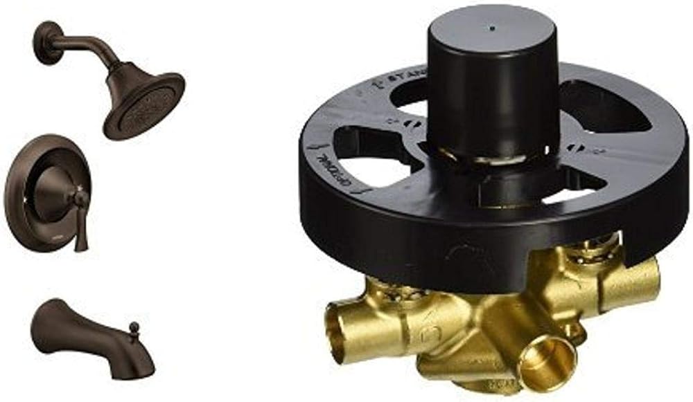 Moen T4503ORB-2570 Wynford Posi-Temp Tub/Shower with Valve, Oil Rubbed Bronze