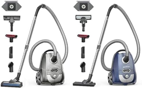Evajoy Aspiron Bagged Canister Vacuum Blue and Grey