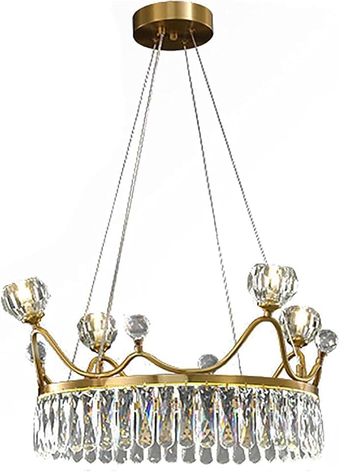 Modernd Crystal Chandelier Lighting for Dining Rooms Kids Bedroom Foyer Entryway Ceiling Adjustable Hanging Duchandelier Light Fixture G9 Bulbs-Copper 65 * 28Cm