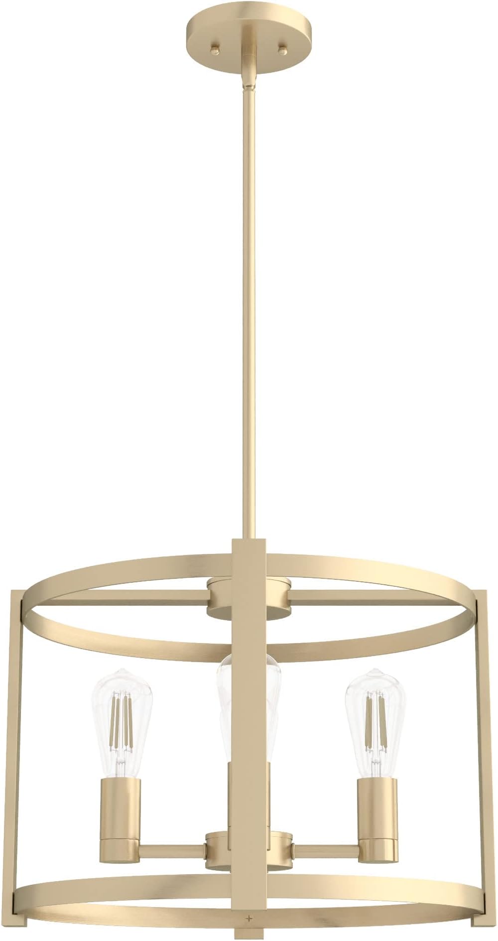 Astwood 4-light Alturas Gold, Medium Size Chandelier, Dimmable, Caged Style, Drum Shaped, for Bedrooms, Kitchens, Dining, Living Rooms - 19958