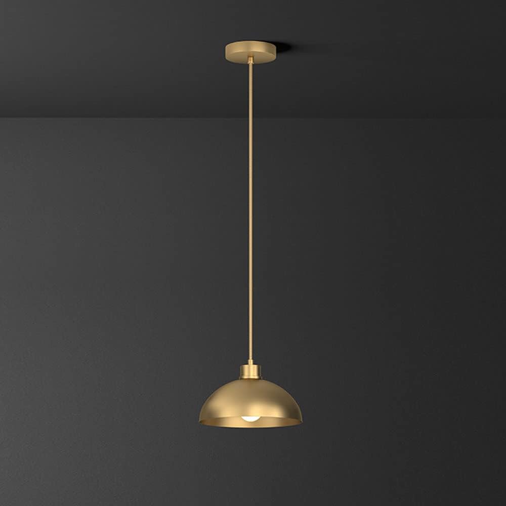Brass Hanging Chandelier Lamp Modern Pendant Light, Kitchen Island Lighting Fixture E27 Drop Ceiling Lamps, Copper Suspended Lights for Dining Room Bedroom Bedside