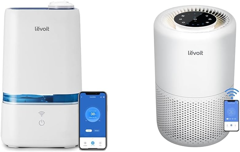 LEVOIT 4L Humidifier & Air Purifier Bundle with Essential Oils Tray, Smart WiFi Alexa Control, 40Hrs Runtime, Covers 916 Sq.Ft