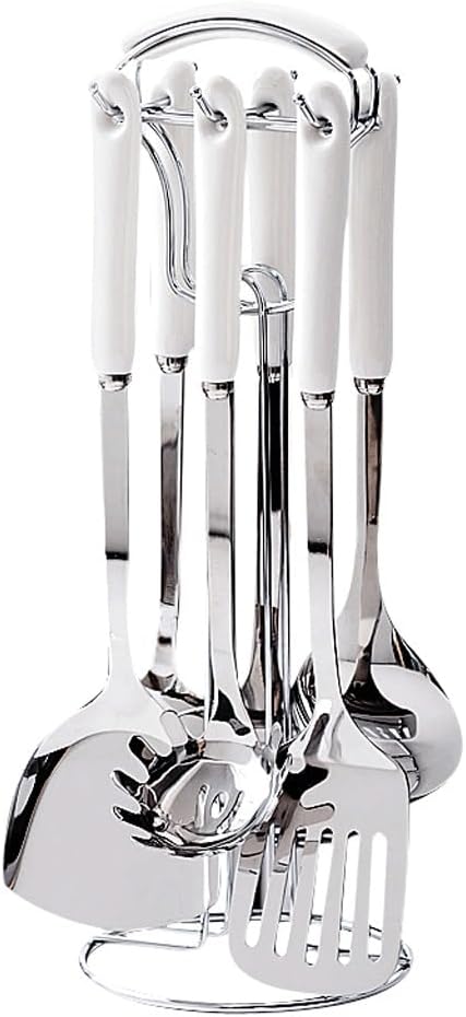 Ceramic Handles Cooking Tool Set steel Kitchen Utensils set of cookers Shovels Spoons Strainer(D)