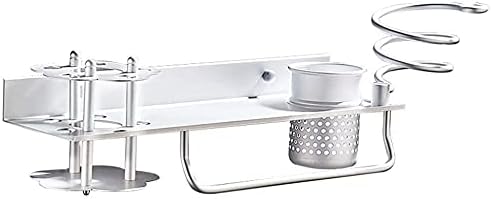 Bathroom Shelf Shower Organiser Wall-Mounted Space Aluminum Punch Unloosen Hair Drier Rack Tower Hanger Toothbrush Holder Glue