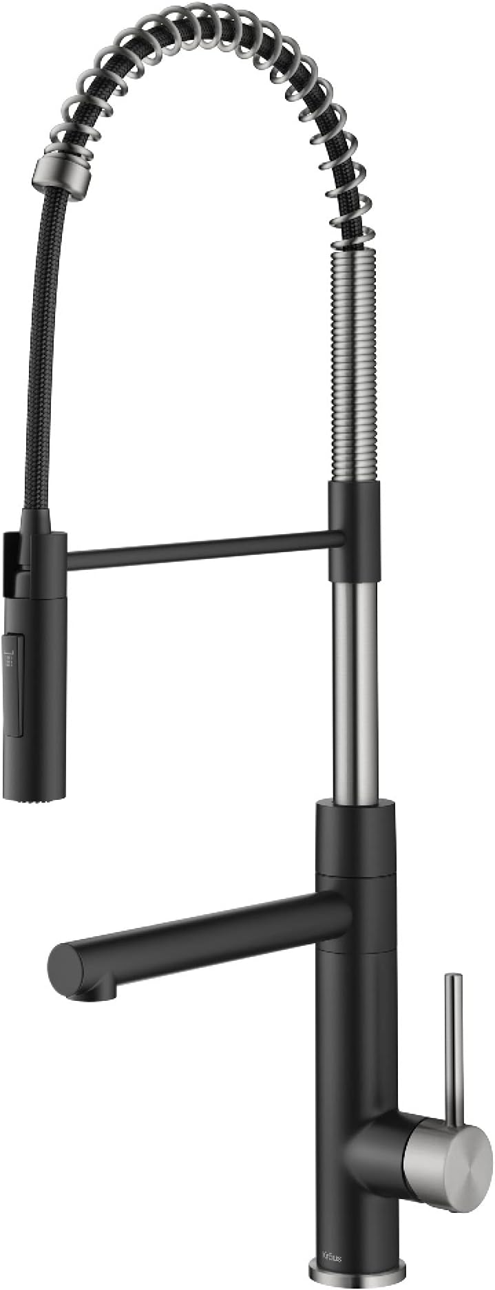Kraus Artec Pro (2nd Gen) Commercial Style Pull-Down Single Handle Kitchen Faucet with Pot Filler in Spot Free Stainless Steel/Matte Black, KPF-1604SFSMB
