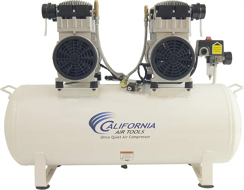 California Air Tools 20040CAD 4 hp 20 gallon Ultra Quiet & Oil-Free Steel Tank Air Compressor Auto Drain, White