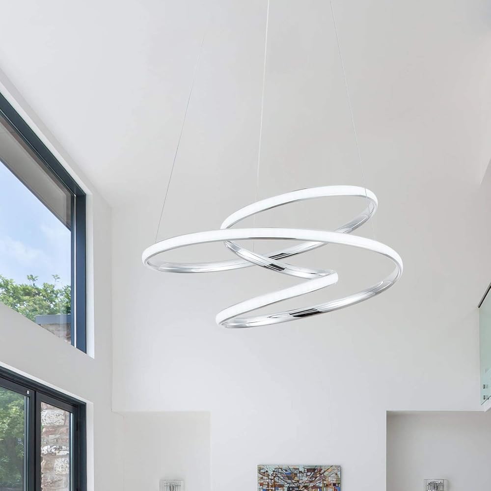 CHYING Modern Pendant Light with Irregular Ring 18.9