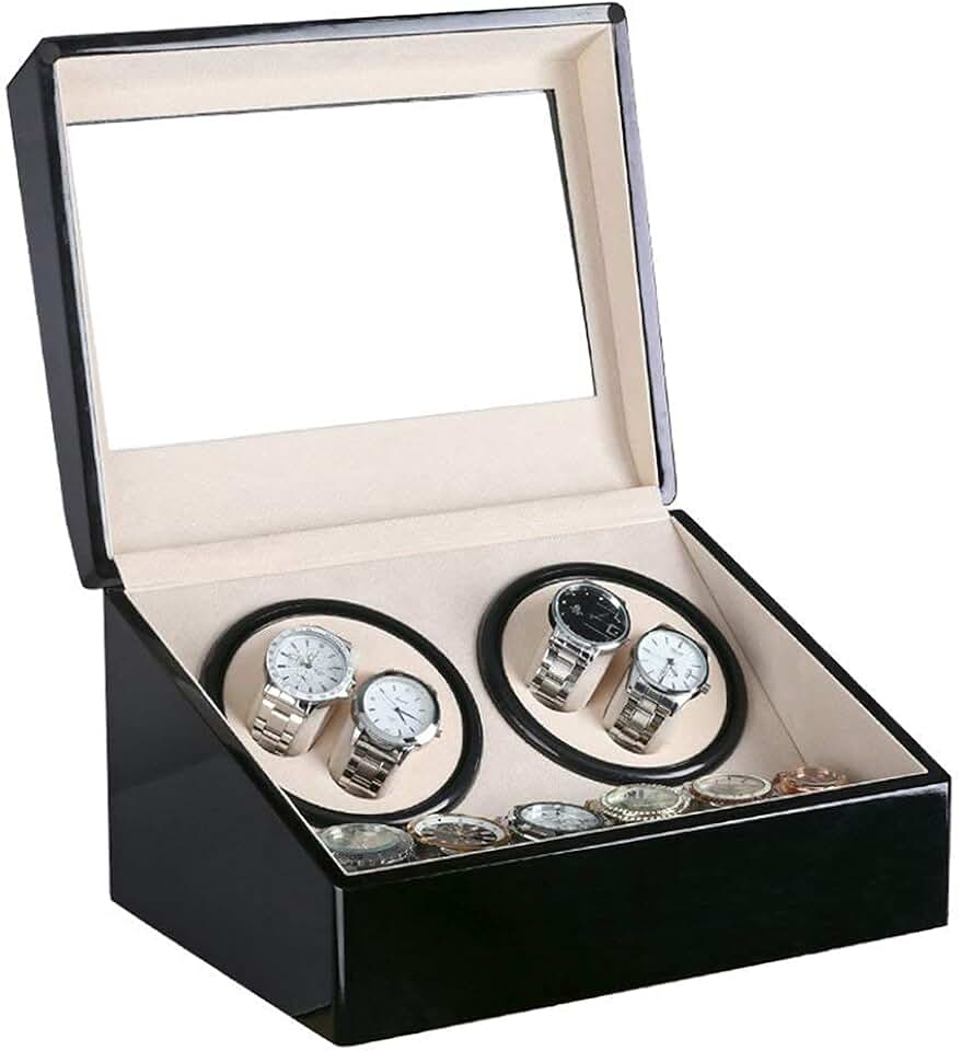 Household Automatic Watch Winder with Quiet Mabuchi Motor for Men, 4+6 Automatic Mechanical Watches Storage Box Case, Motor Shaker Watch Winder Jewelry Holder Display Soft and Flexible Watch Pi Y88