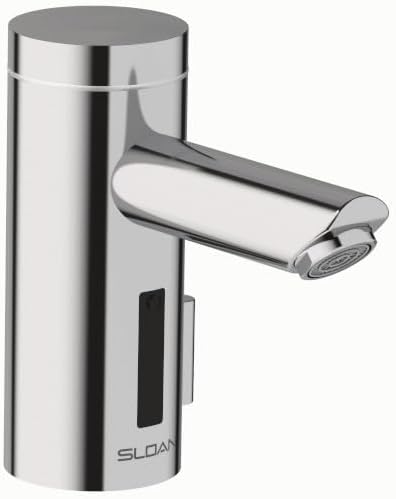 Sloan Optima EAF-250-ISM Sensor Activated Touch-Free Faucet, Commercial Grade with Mounting Hardware, Integrated Side Mixer - 0.5 GPM Battery-Powered Deck-Mounted Mid Body, Polished Chrome, 3335061