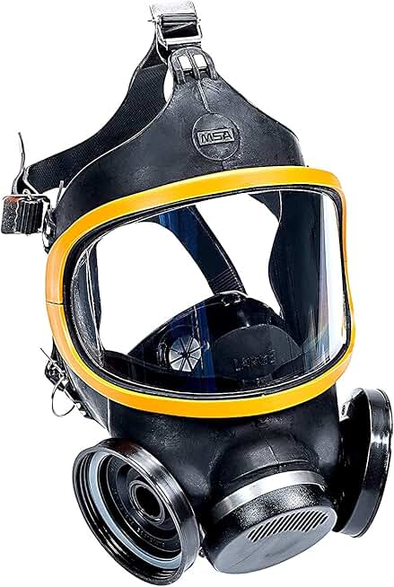 MSA 480267 Comfo Ultra-Twin Series Full-Facepiece Respirator - Size: Large, Harness Style: Silicone, Twin-Port, Reusable Gas Mask, MSA Comfo Cartridge Compatible