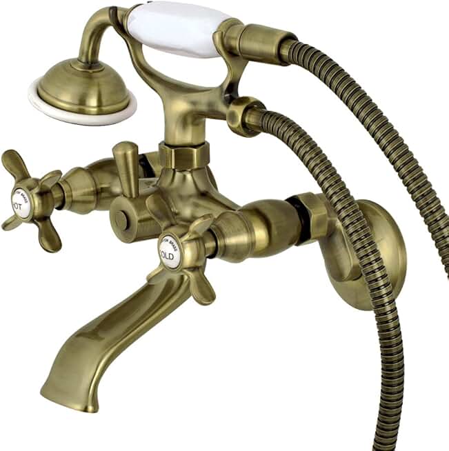 Kingston Brass KS285AB 6-Inch Clawfoot Tub Faucet, Antique Brass