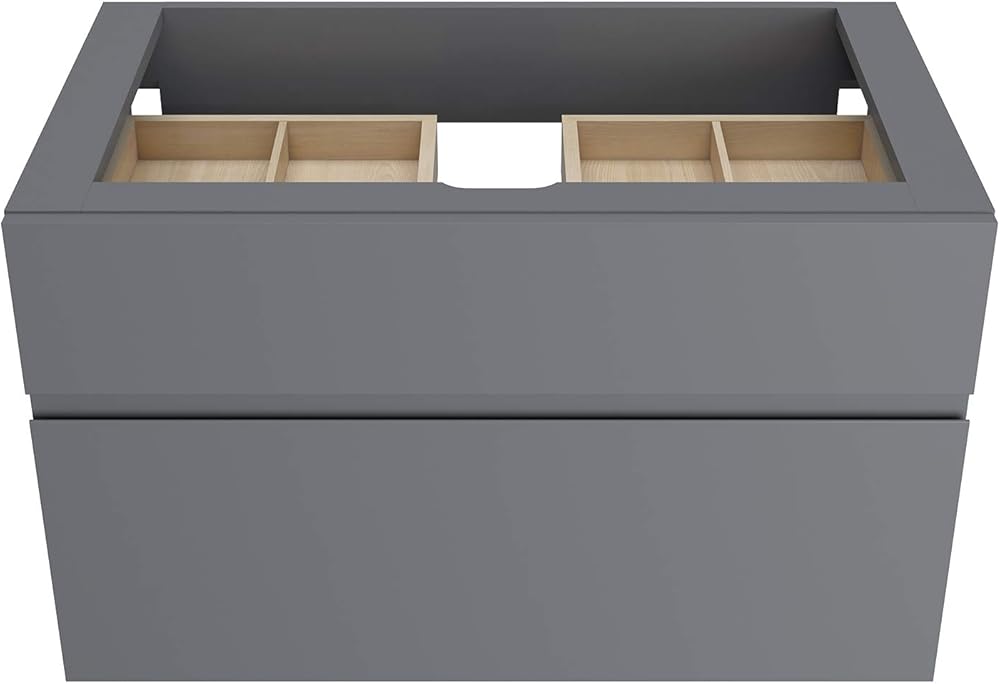 American Standard 8726033.477 Studio S 33 in. Double-Drawer Bathroom Vanity, Dark Grey