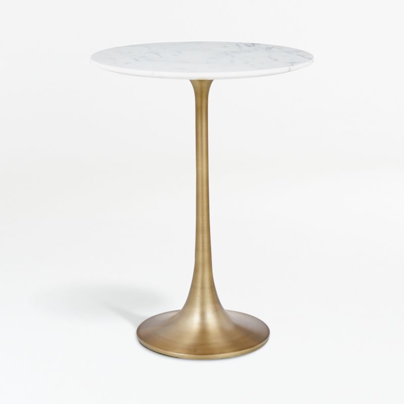 Nero White Marble Round Accent Table