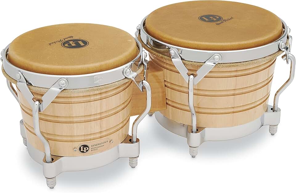 Latin Percussion LP201A-2 Bongo Drum Natural / Chrome