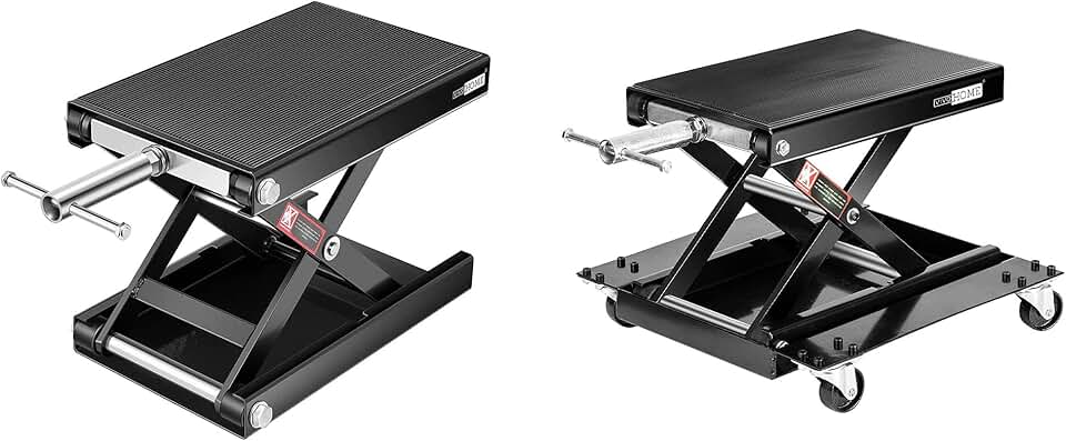 VIVOHOME Steel Motorcycle ATV Wide Deck Scissor Lift Jack with 1100 Lbs Steel Wide Deck Motorcycle Lift ATV Scissor Lift Jack