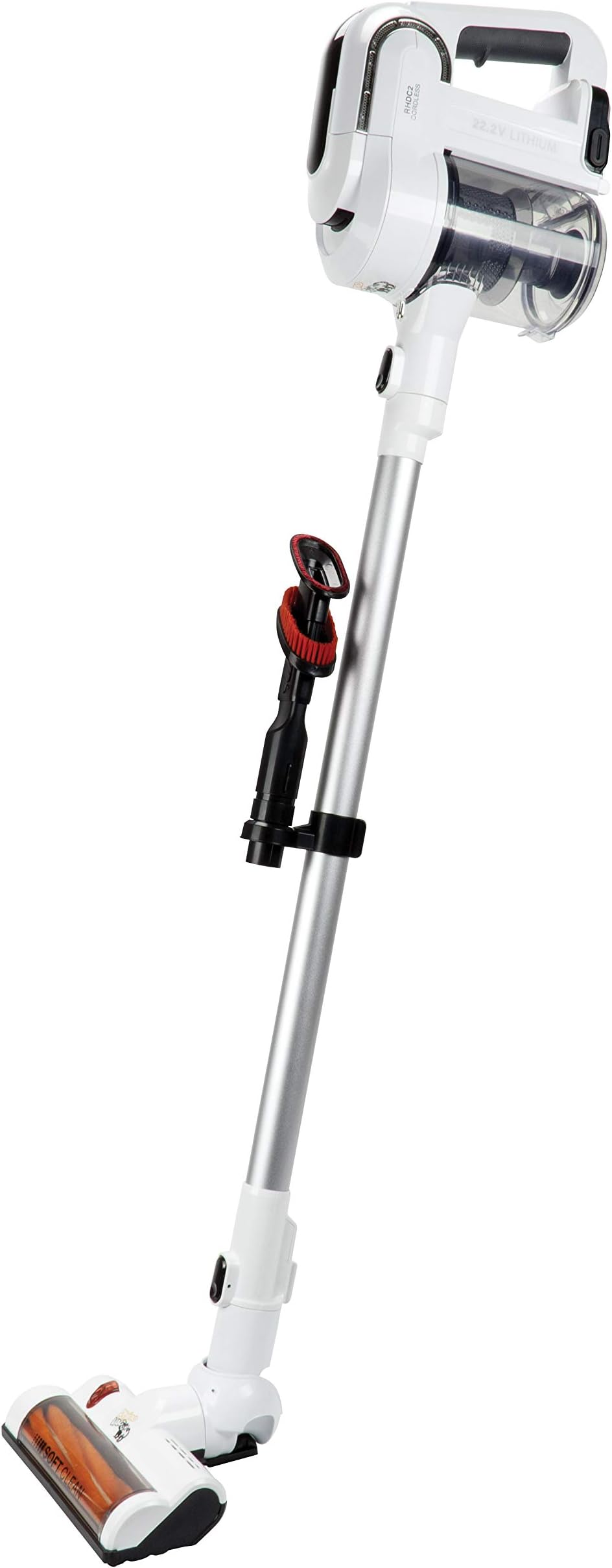 Rhino Vac 2 Speed Cordless & Bagless Stick Vacuum, Light, Power Nozzle, Lithium Battery, Brushless Motor & Accessories