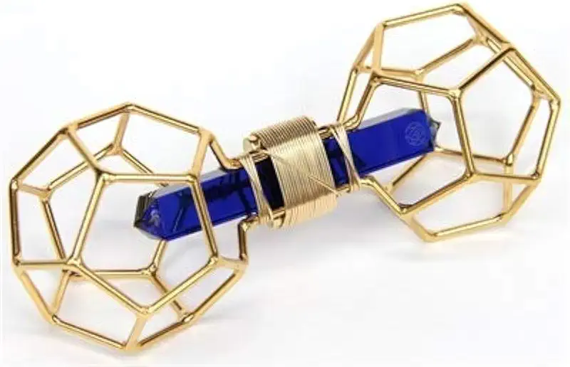 Crystal Wand - Meditation Healing Tool - Small Christ Principle Vajra with Magnets & Gold-Fill Wire - Child-Size 5 1/2