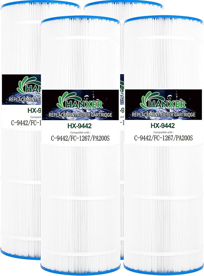 PLFPA200S Pool Filter Replaces for C-9442, Filbur FC-1267, PA200S, Hayward CX200XRE, C200S, Ultral-D5, C1900 C2002, Darlly 12001, 200 Sq.Ft Swimming Pool Filter Cartridge, 4 Pack