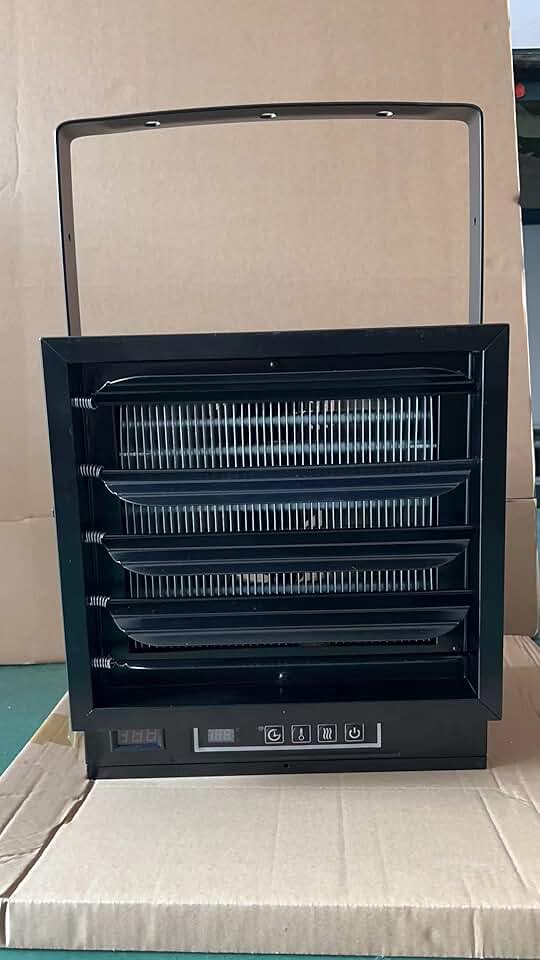 Electric Garage Heater, 10,000-Watt, 240v Hard Wired Fan-Forced Wall/Ceiling Mount Heater with Built-in Thermostat and 6FT cable, Safety Overheat Protection, Ideal for Garage, Workshop