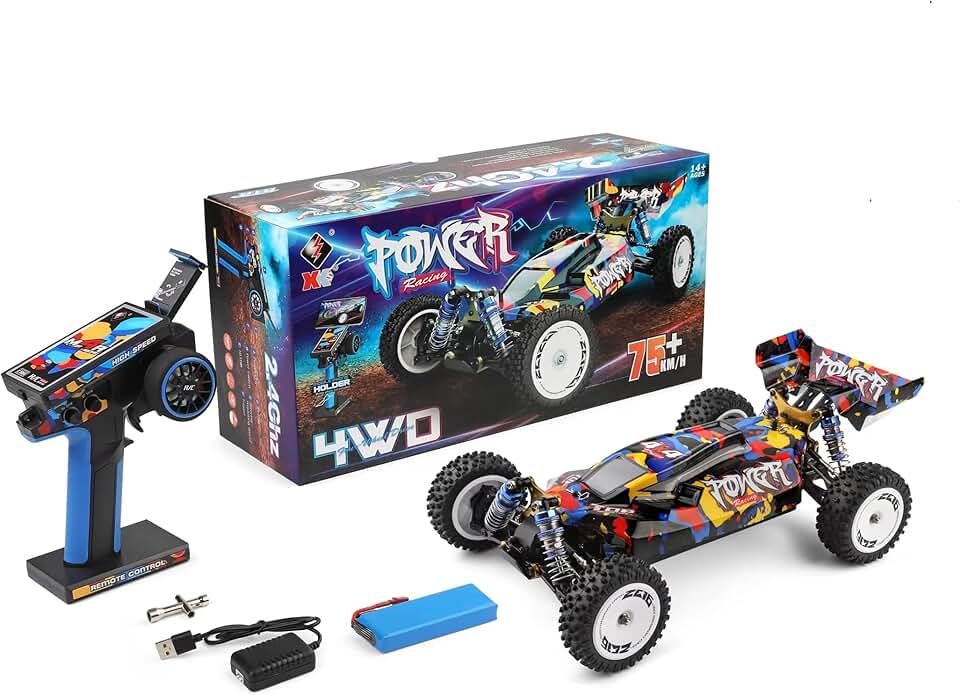 WLtoys High-Speed RC Car 124007 75KM/H 4WD RC Car Professional Racing Car Brushless Electric High Speed Off-Road Drift Remote Control Toys for Boy (124007 1 * 2200)