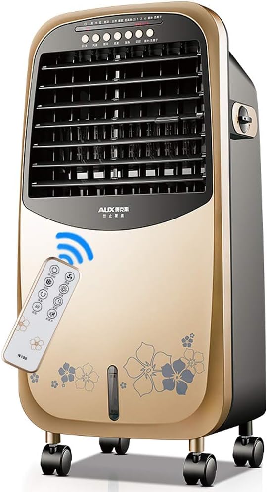 Industrial Mist Fan Air Conditioning Fan, Portable 4.5L Water Tank Capacity Air Cooler Heater 75W Air Conditioning Fan Intelligent Setting Time Remote Control