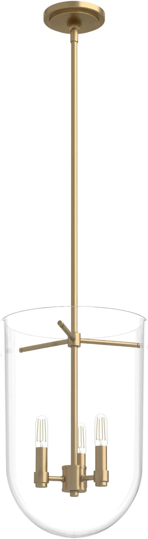 Hunter - Sacha 3-light Alturas Gold, Medium Size Pendant Light, Dimmable, Modern Style, Urn Shaped, for Bedrooms, Kitchens, Dining, Living Rooms - 19385