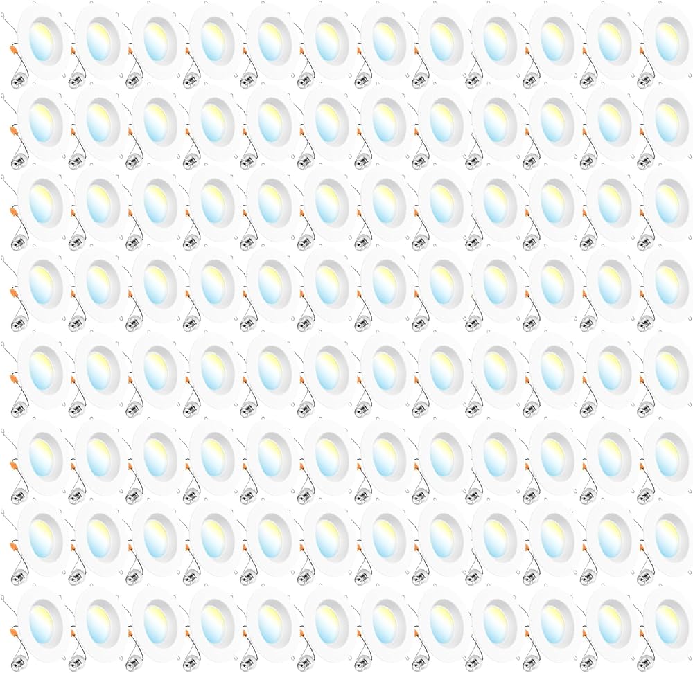 Sunco 96 Pack LED Recessed Lighting 6 Inch, Selectable 2700K/3000K/3500K/4000K/5000K, Dimmable Can Lights, Baffle Trim, 13W=75W, 1050 LM, Damp Rated, Retrofit Installation