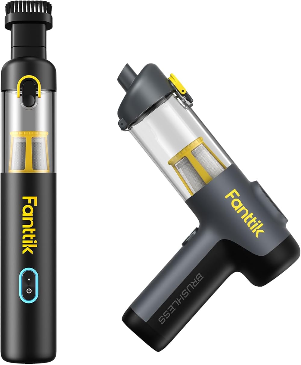 Fanttik Slim V8 Apex Car Vacuum, 19000PA High Power, 4 in 1 Slim V9 Mix Car Vacuum, 4 in 1 Handheld Air Duster and Vacuum