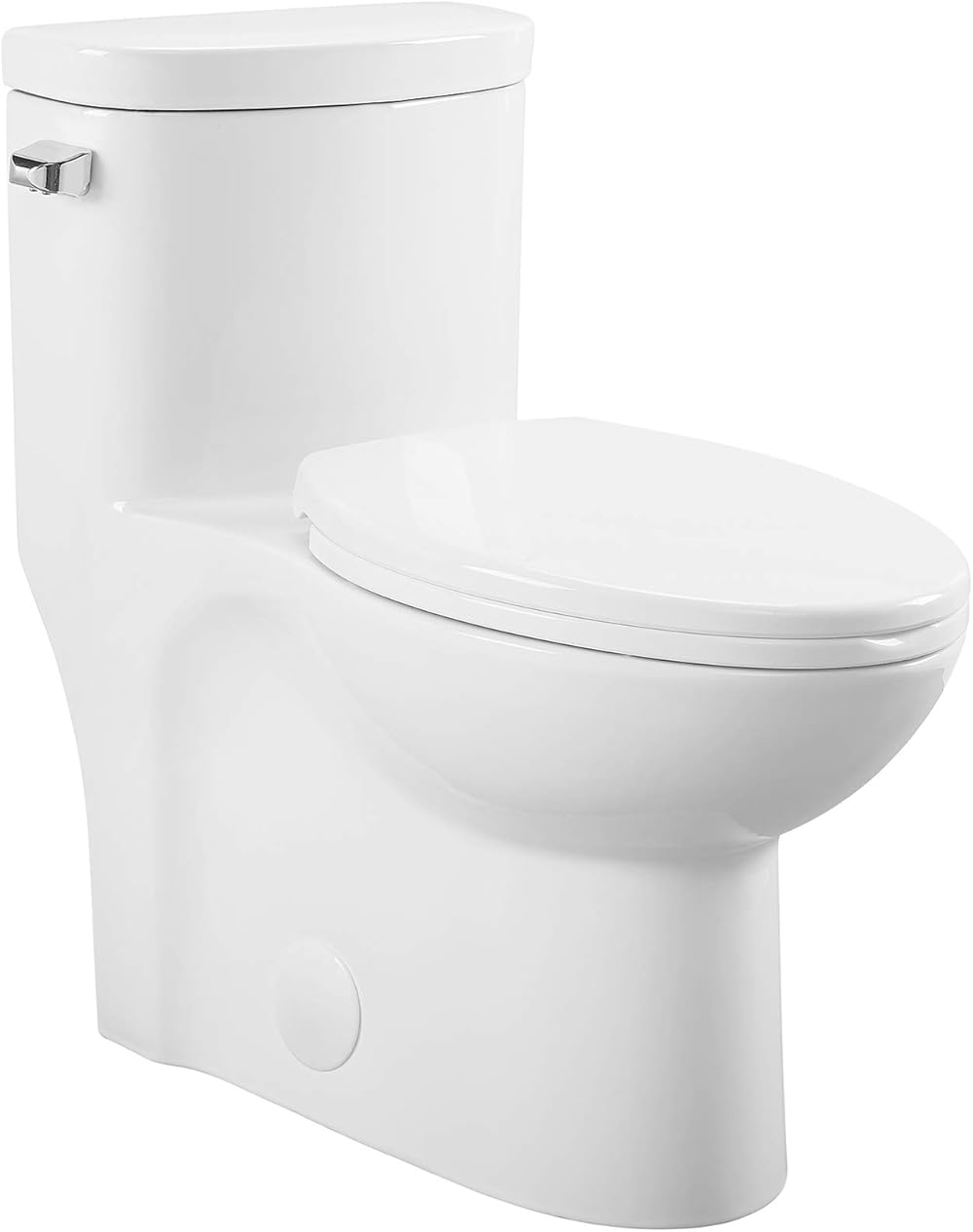 Swiss Madison Well Made Forever SM-1T206 Sublime One Piece Elongated Left Side Flush Handle Toilet 1.28 gpf, Glossy White