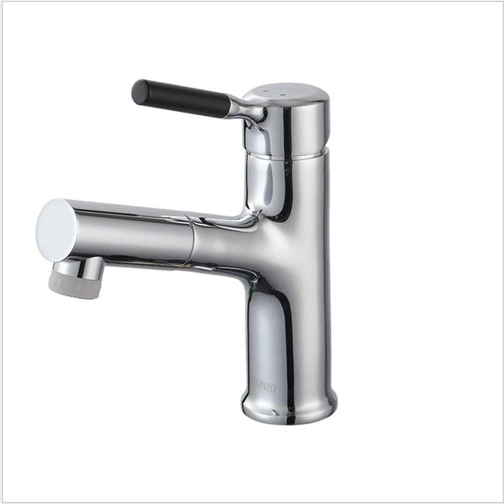 Hand Basin Faucet，Commercial Nozzle Brushed Nickel Single Handle Single Hole Bathroom Sink Faucet Hot and Cold Basin Faucet
