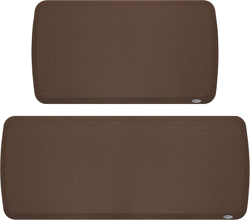 GelPro Elite Anti-Fatigue Kitchen Mat Bundle - 20 x 36 & 20 x 48, Linen Truffle