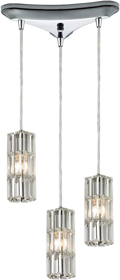 ELK Lighting 31487/3 Cynthia Collection 3 Light Chandelier, Polished Chrome, 10