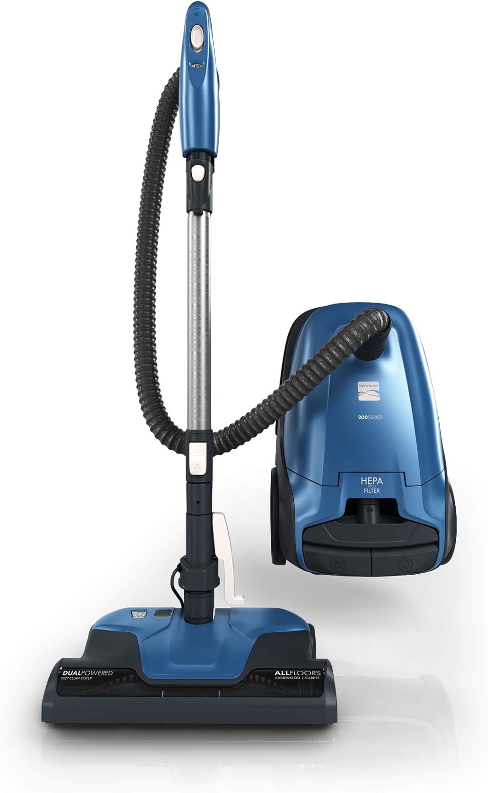 Kenmore 200 Series 14 Inch Adjustable Bagged Canister Vacuum Cleaner, Blue