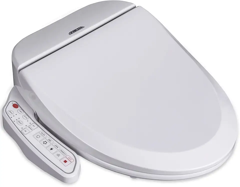 ZMJH A102D Bidet Toilet Seat, Round Smart Unlimited Warm Water, Vortex Wash, Electronic Heated, Warm Air Dryer, Rear and Front Wash, LED Light, Need Electricity (Round)