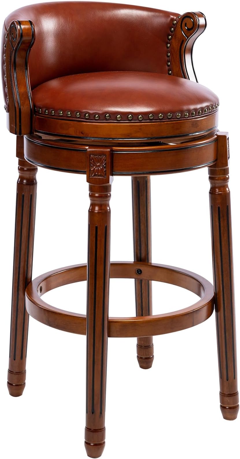 Cow top Leather Wooden Bar Stools, 26