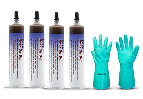 Neogen Surekill Roach Gel Bait - Roach Killer - Cockroach Killer Gel - Animal Friendly Roach Killer - Roach Gel Indoor infestation - Available with Premium Quality Centaurus AZ Gloves- 4× 40g