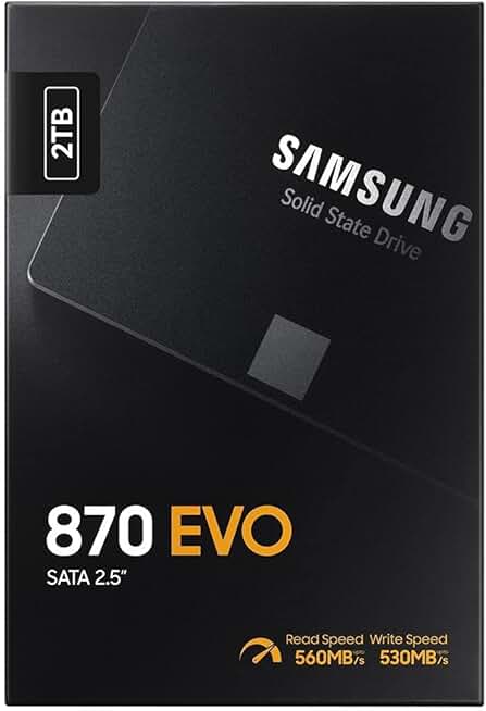 Samsung SSD 870 EVO, 2 TB, Form Factor 2.5 Inch, Intelligent Turbo Write, Magician 6 Software, Black