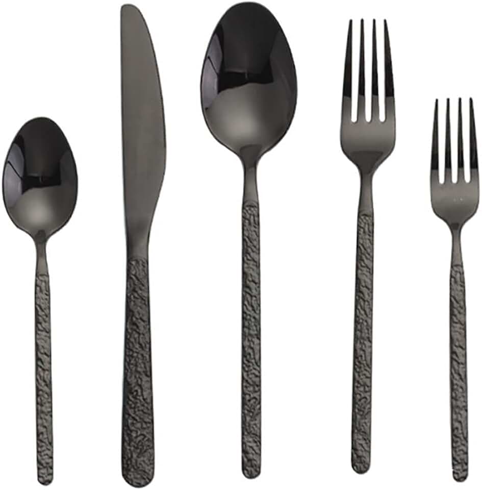 Hammered Silverware Set 80-Piece Stainless Steel Square Flatware for 16,Food-Grade Tableware Cutlery Set Dinner Knives/Forks/Spoons,Utensil Sets for Home Restaurant Modern Design & Mirror Polished